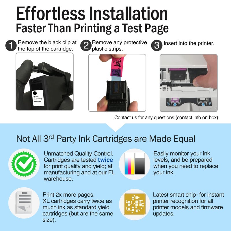 Limeink Remanufactured Ink Cartridge Replacement for HP Ink 63 for HP 63xl Color cartridges 63 cartridges for officejet 3830 Printer XL 1 Color - Image 5